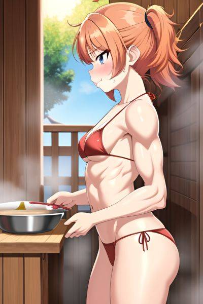 Anime Muscular Small Tits 80s Age Pouting Lips Face Ginger Pixie Hair Style Light Skin Painting Sauna Side View Cooking Bikini 3664721221994042068 - AI Hentai - aihentai.co on pornsimulated.com