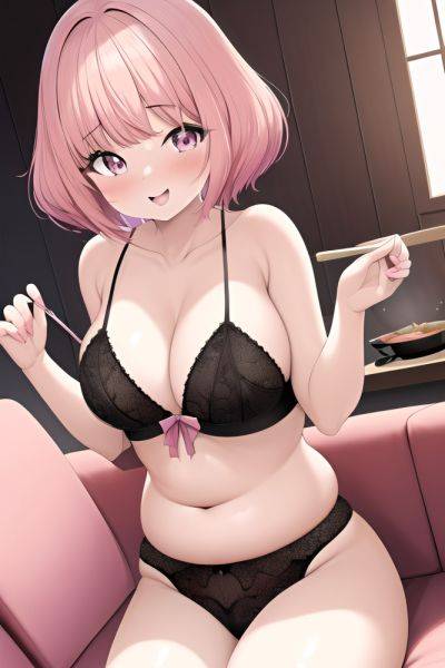 Anime Chubby Small Tits 70s Age Orgasm Face Pink Hair Bobcut Hair Style Light Skin Black And White Couch Front View Cooking Lingerie 3664802394729772203 - AI Hentai - aihentai.co on pornsimulated.com