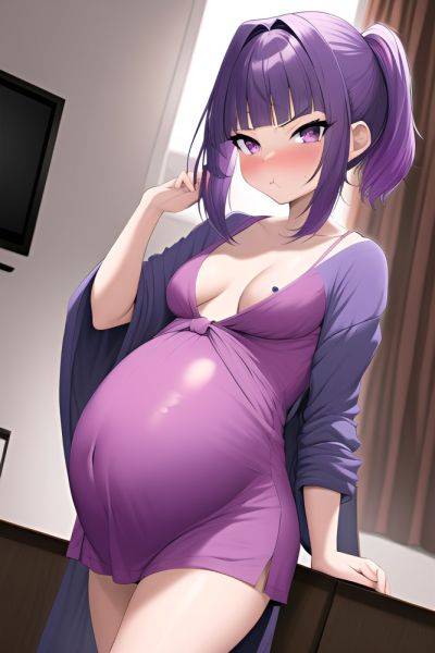 Anime Pregnant Small Tits 18 Age Pouting Lips Face Purple Hair Pixie Hair Style Dark Skin Charcoal Bedroom Front View Gaming Bathrobe 3664910627735568100 - AI Hentai - aihentai.co on pornsimulated.com