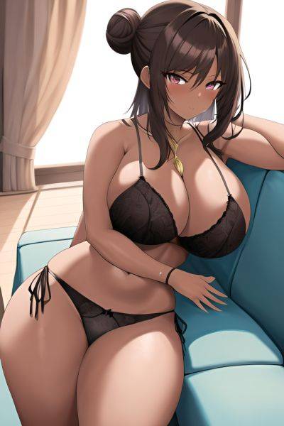 Anime Skinny Huge Boobs 30s Age Seductive Face Brunette Hair Bun Hair Style Dark Skin Painting Couch Back View On Back Lingerie 3665034325097980314 - AI Hentai - aihentai.co on pornsimulated.com