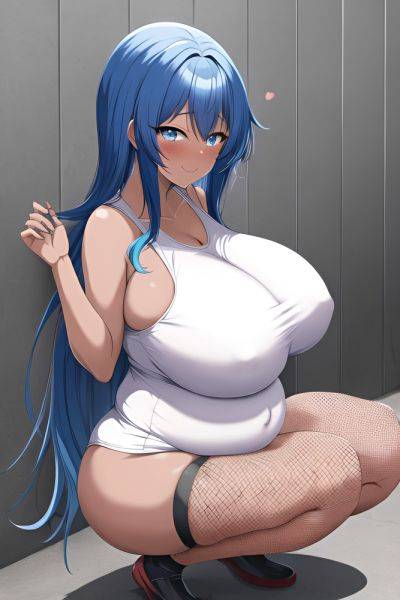 Anime Pregnant Huge Boobs 70s Age Happy Face Blue Hair Messy Hair Style Dark Skin Warm Anime Prison Side View Squatting Fishnet 3665061382179245082 - AI Hentai - aihentai.co on pornsimulated.com