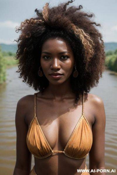 Maniq tribe woman​, flash​ pussy​, tapi river, vintage, curly​ hair, dark​ skin​ - ai-porn.ai on pornsimulated.com