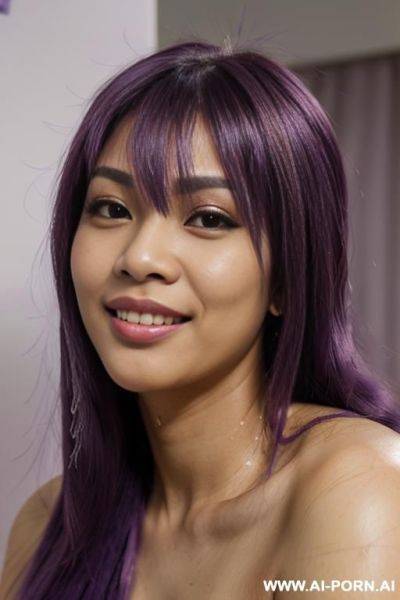 Elaborate flowing purple hair, glamor, bend down, - ai-porn.ai on pornsimulated.com