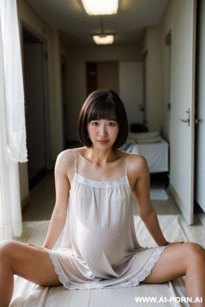 Asian woman pregnant naked birth in public - ai-porn.ai on pornsimulated.com