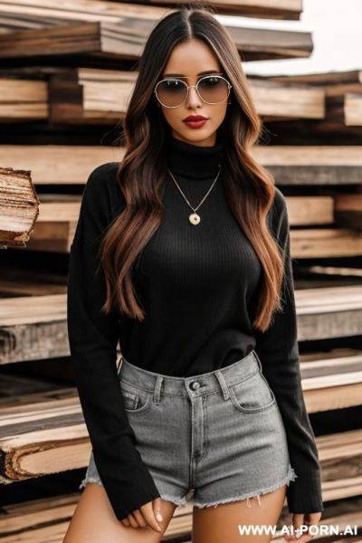 Lumber jak rock, glases, black thight long sleeve - ai-porn.ai on pornsimulated.com