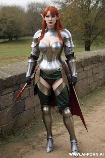 Elf ears, red hair, dark armor - ai-porn.ai on pornsimulated.com