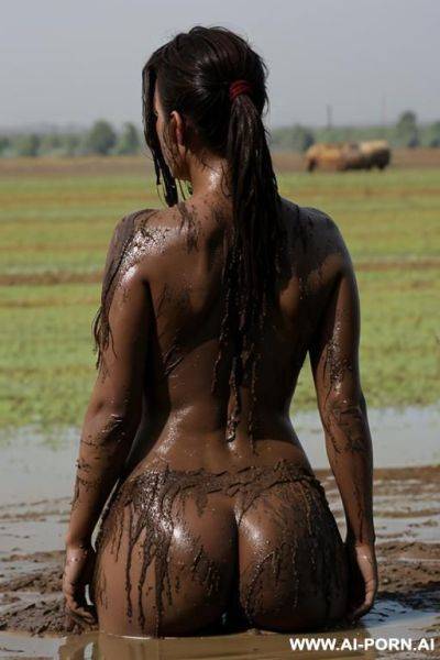 Voluptuous scared mud naked fighter, mud field - ai-porn.ai on pornsimulated.com