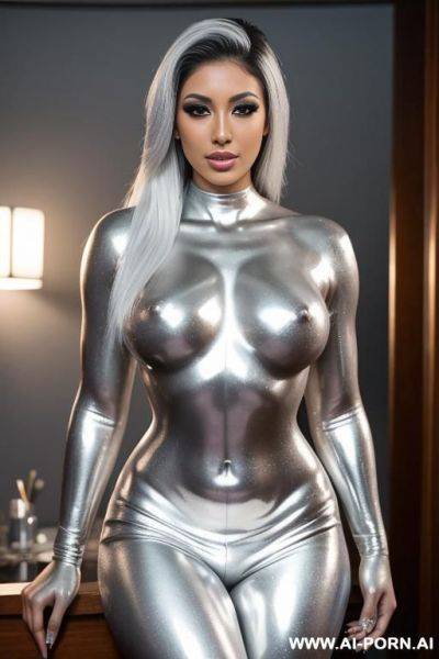 Multiple gorgeous brazilian bimbos covered completely in silver bodypaint - ai-porn.ai - Brazil on pornsimulated.com