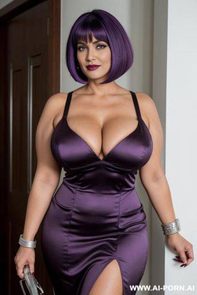 Stacked bob, mother, mature, milf, bold, busty, maid, keep face, same face, dark lipstick - ai-porn.ai on pornsimulated.com