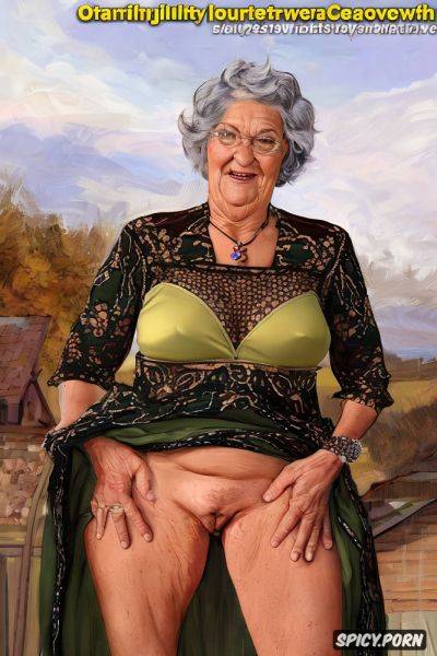 Very fat granny, upskirt very realistyc nude pussy, the very old fat grandmother skirt has nude pussy under her skirt - spicy.porn on pornsimulated.com