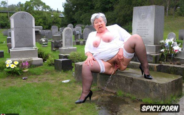 Granny pissing on the grave, fetish, realistic detailed face - spicy.porn on pornsimulated.com