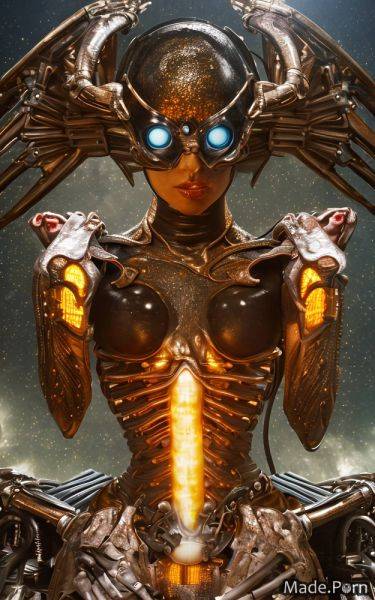 Mechanical wings fully clothed bodypaint perfect boobs perfect body babe dark fantasy AI porn - made.porn on pornsimulated.com