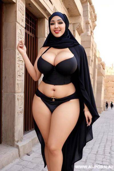 Typical egyptian street of the 20th century, hijab, huge massive boobs, typical egyptian skirt of the 20th century - ai-porn.ai - Egypt on pornsimulated.com