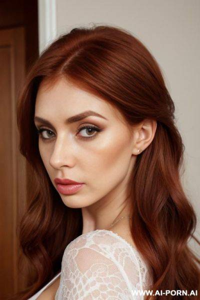 Light auburn hair, big bum, skin, (big nose), skin, big eyes, s, pouting lips - ai-porn.ai on pornsimulated.com