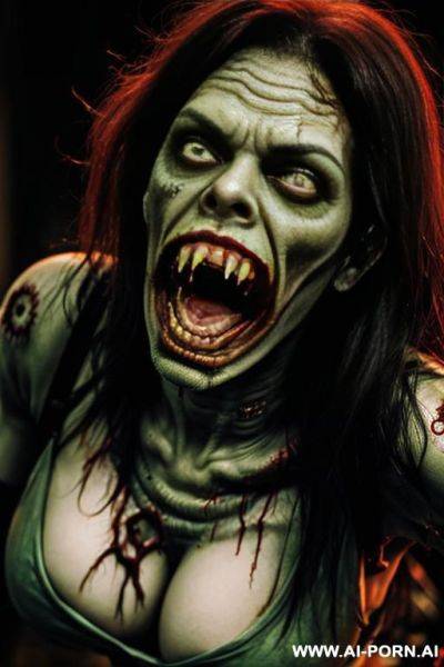 ((a female angry zombie brutally biting a dick with her big sharp teeth)) - ai-porn.ai on pornsimulated.com