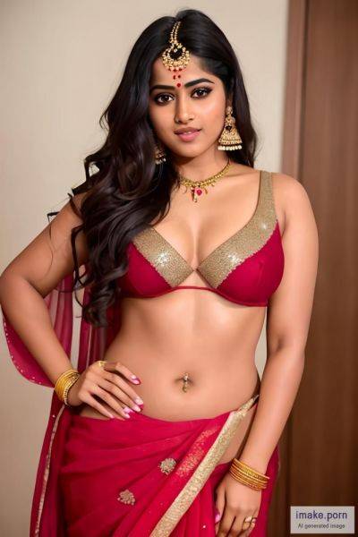 Indian girl megha akash with red devil horns and gold jewels... - imake.porn - India on pornsimulated.com