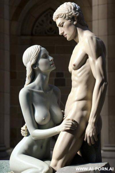 ((two beautiful naked stone figures man and woman)), having sex - ai-porn.ai on pornsimulated.com