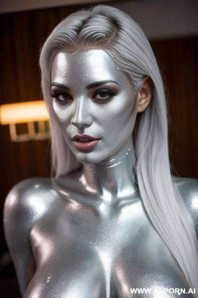 Multiple gorgeous brazilian bimbos completely covered in silver bodypaint - ai-porn.ai - Brazil on pornsimulated.com