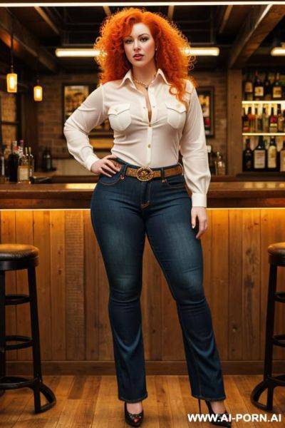 Button up, jeans, bar - ai-porn.ai on pornsimulated.com