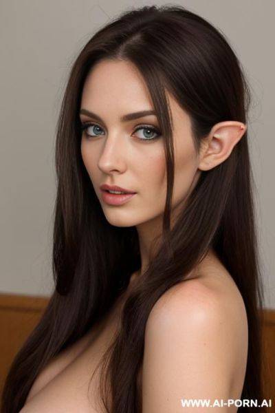 Brunette. long hair. elfin face. nude. huge tits. - ai-porn.ai on pornsimulated.com