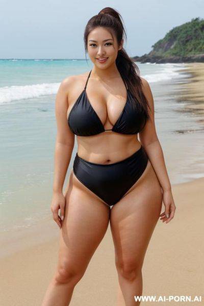 Swimwear, wide thighs, thick thighs, very wide thighs, very thick thighs - ai-porn.ai on pornsimulated.com