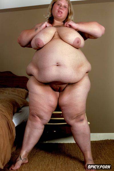 An old fat australian milf standing naked with obese belly, front view - spicy.porn - Australia on pornsimulated.com