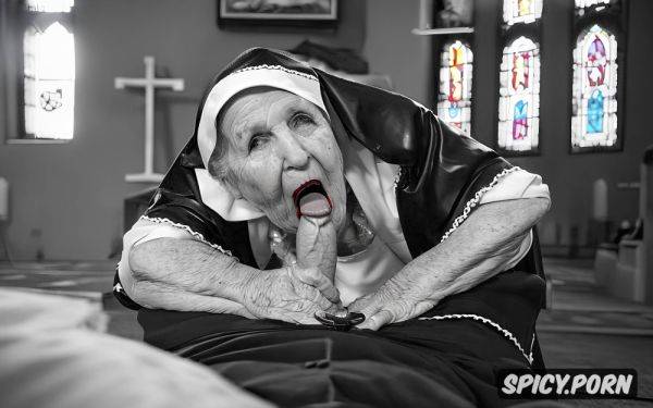 Prayer, church, old lady granny nun cook sucking dick, skin detail - spicy.porn - Scotland on pornsimulated.com