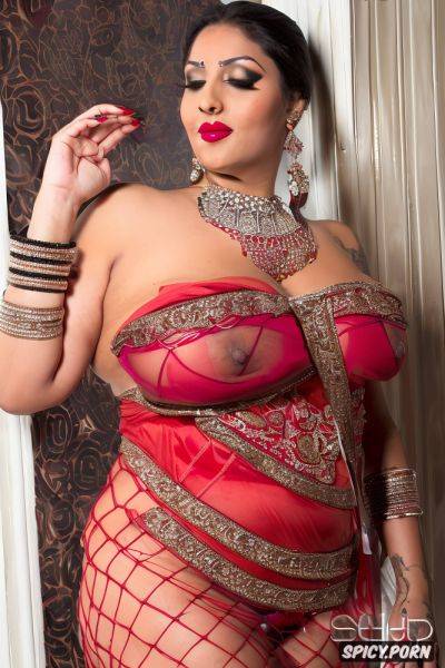 Both hand raising up, smiling, traditional indian bridal costume on head - spicy.porn - India on pornsimulated.com