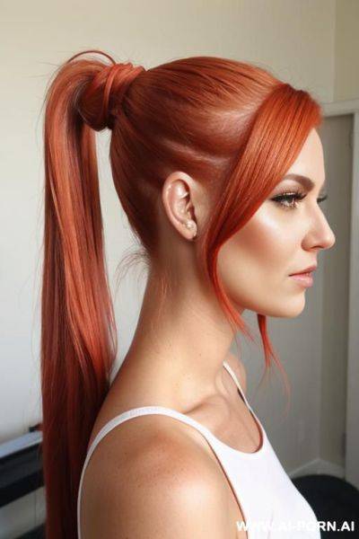 Blonde, 0s ponytail, red hair band, - ai-porn.ai on pornsimulated.com