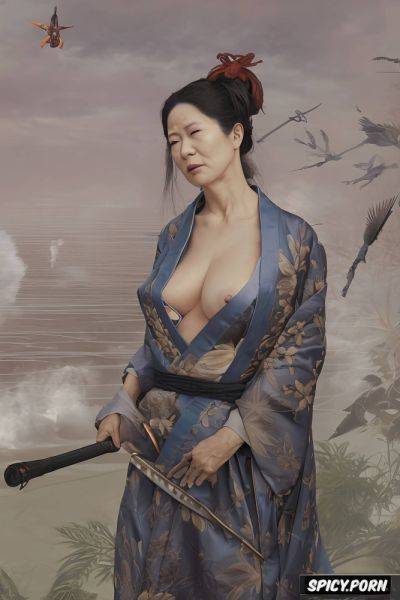 Old japanese grandmother, nude portrait, steam, ilya repin painting - spicy.porn - Japan on pornsimulated.com