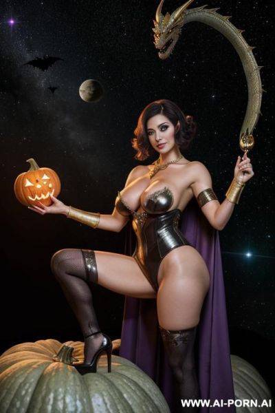 Logo horror glauque asylum, hold purple lightsaber in hands , hot milf space queen, 2 space queen womans posing together, show horny pussy, spread wide legs, necklace, earrings, perfect rounds - ai-porn.ai on pornsimulated.com