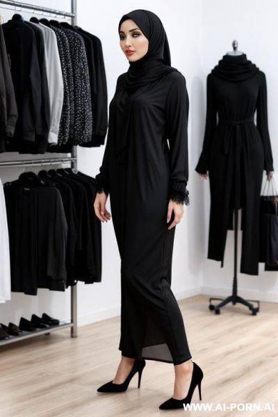 2 european womans, 2, black hijab, clothes shop, full body, - ai-porn.ai on pornsimulated.com