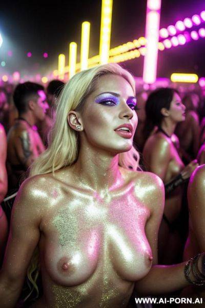 Naked hot rave womans, detailed aroused faces, rave, crowd, of, people, glitter, crowd of people - ai-porn.ai on pornsimulated.com