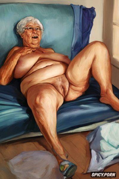 The very old fat grandmother has nude pussy under her skirt - spicy.porn on pornsimulated.com