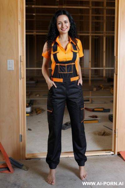 Construction home, woman barefoot-barefoot, - ai-porn.ai on pornsimulated.com