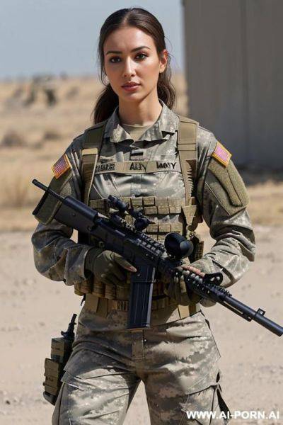 (scifi space soldier) (torn tactical gear) (city ruins) - ai-porn.ai on pornsimulated.com