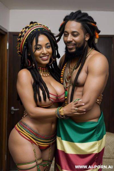 Smiling curvy busty white egyptian wife with messy short hair fully naked hugged from black old man - ai-porn.ai - Egypt on pornsimulated.com