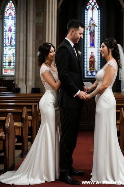 Wife wedding dress anal fuck in church - ai-porn.ai on pornsimulated.com