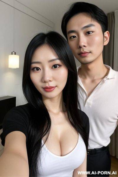 Asian couple, gy style front view, facing camera, - ai-porn.ai on pornsimulated.com