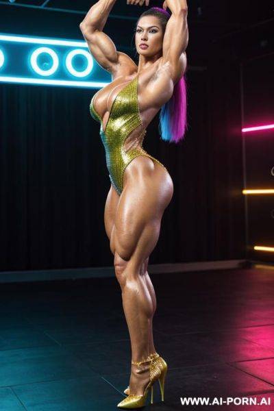 Chinese, big boobs, big ass, muscle, side view, nude - ai-porn.ai - China on pornsimulated.com