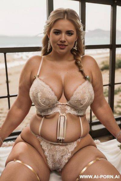 ((beautiful sexy attractive milf)) ((short curvy body)), ((completely naked no clothes)), ((direct eye contact)), massive boobs, happy smile, [lipstick], (((one four alls - ai-porn.ai on pornsimulated.com
