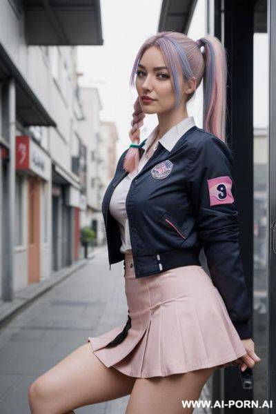 Lifting skirt. woman. open pussy. public. - ai-porn.ai on pornsimulated.com