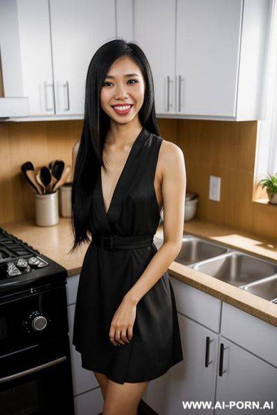 Short filipina in a short dress, long straight hair (light skin) - ai-porn.ai on pornsimulated.com