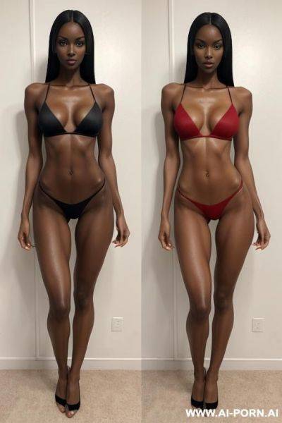 Slender tall fit lithe, latina-african, wet skin, black hair, red delicate nipples - ai-porn.ai on pornsimulated.com