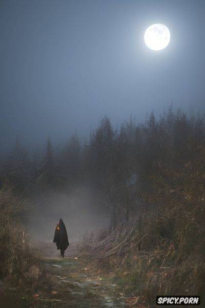 Haunting human skeleton, some meters away, moonlight, scary glowing grim reaper - spicy.porn on pornsimulated.com