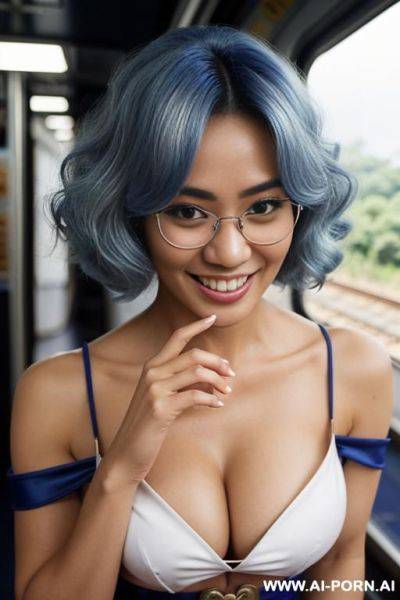 Nude blonde play with medium size but round tits with glasses - ai-porn.ai on pornsimulated.com