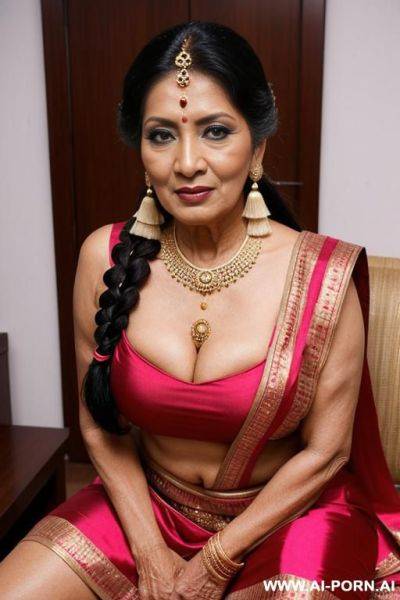 Hot and bold sugar mama, indian dress - ai-porn.ai - India on pornsimulated.com