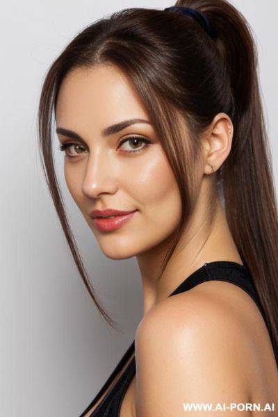 Bright brown eyes, full lips, front view - ai-porn.ai on pornsimulated.com
