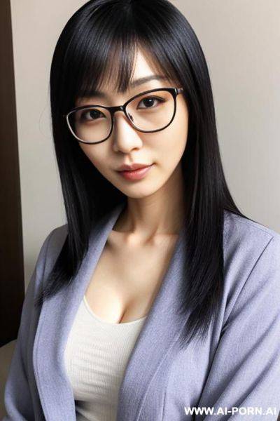 Beautiful, japanese lady, glasses - ai-porn.ai - Japan on pornsimulated.com