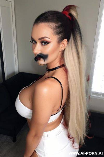 Light blonde hair, black lipstick - ai-porn.ai on pornsimulated.com